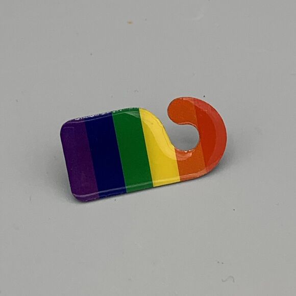 Rainbow Flag LGBTQ Enameled Lapel Hat Pin Tie Tack Door Hanger Shape Gay Pride - Picture 1 of 6